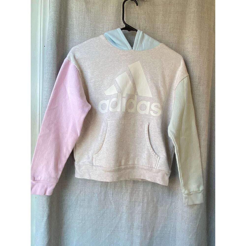 Adidas Kids’ Pastel Colorblock Hoodie - Size 14 - Picture 3 of 5